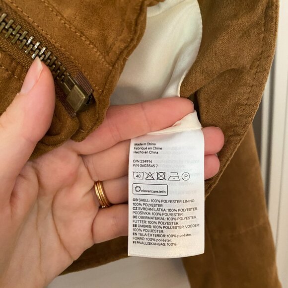 Divided by H&M Faux Suede Moto Jacket US Size 4 - Picture 3 of 4